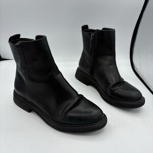 Franco Sarto Boots Womens Size 7 Beam‎ Black Leather Ankle Booties